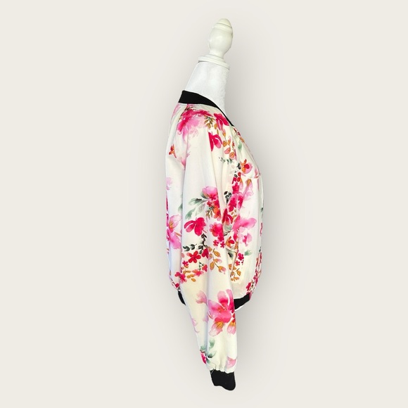 Sanctuary Pink Floral Bomber Jacket, Size M - Picture 3 of 13